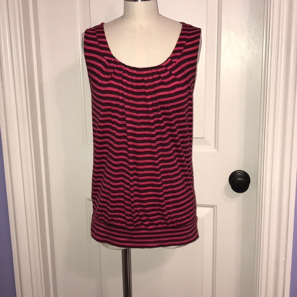 Black and Pink Striped Top
